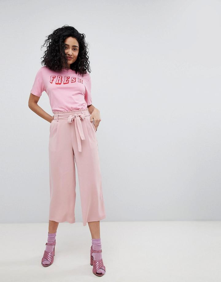 New Look Crop Culottes - Pink