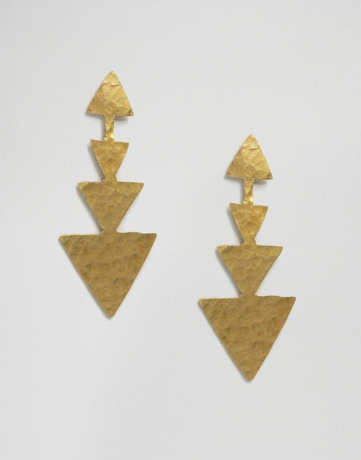 Made Arrow Drop Earrings - Gold