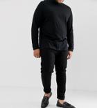 Asos Design Plus Smart Skinny Jeans In Black Check - Black