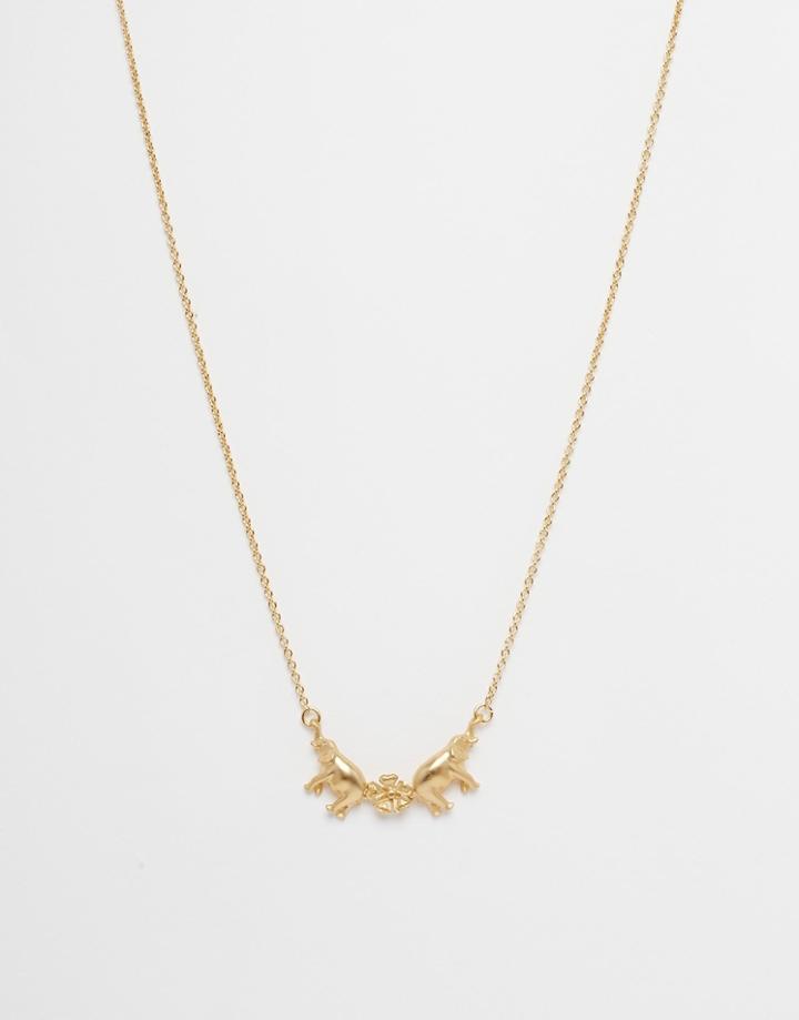 Bill Skinner Elephant Charm Necklace - Gold