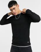 Bershka Double Layer Sweater In Black