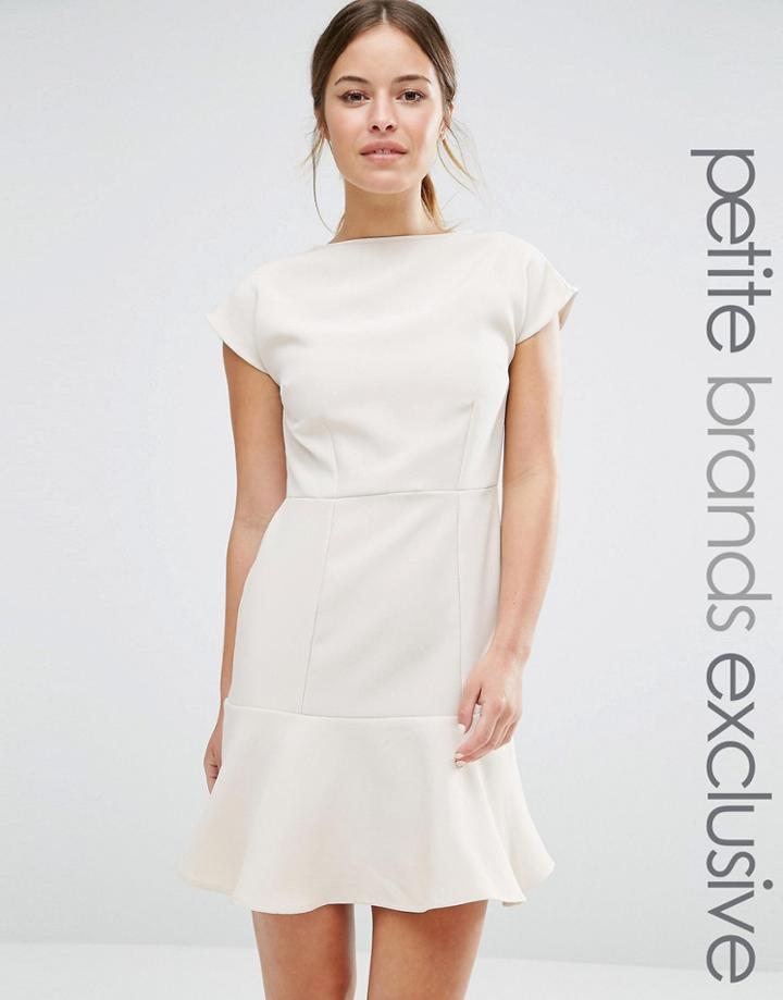 Alter Petite Peplum Hem Dress - Cream