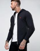 Asos Zip Up Hoodie In Black With Logo - Black