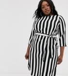 Junarose Stripe Round Neck Dress-multi