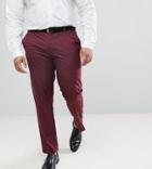 Asos Plus Skinny Smart Pants In Burgundy - Red