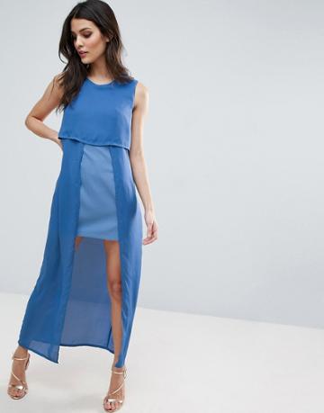 Jovonna Icing On The Cake Two Layer Maxi Dress - Blue