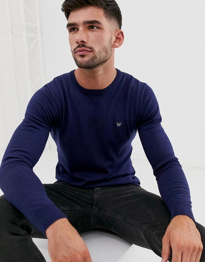 Wrangler Crew Neck Sweater-navy