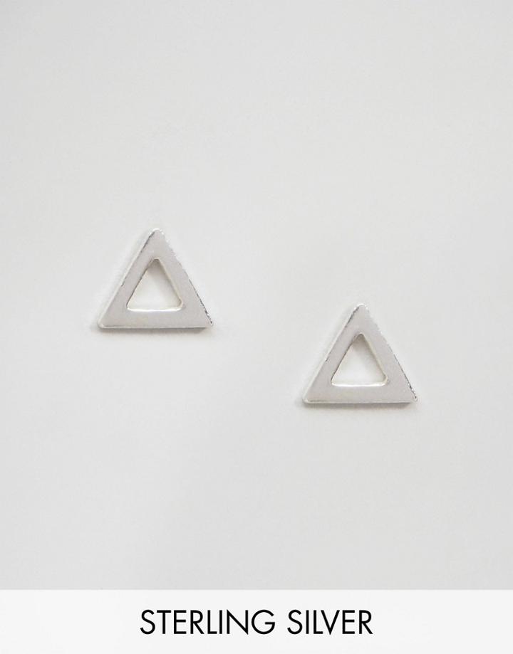 Kingsley Ryan Sterling Silver Triangle Stud Earrings - Silver