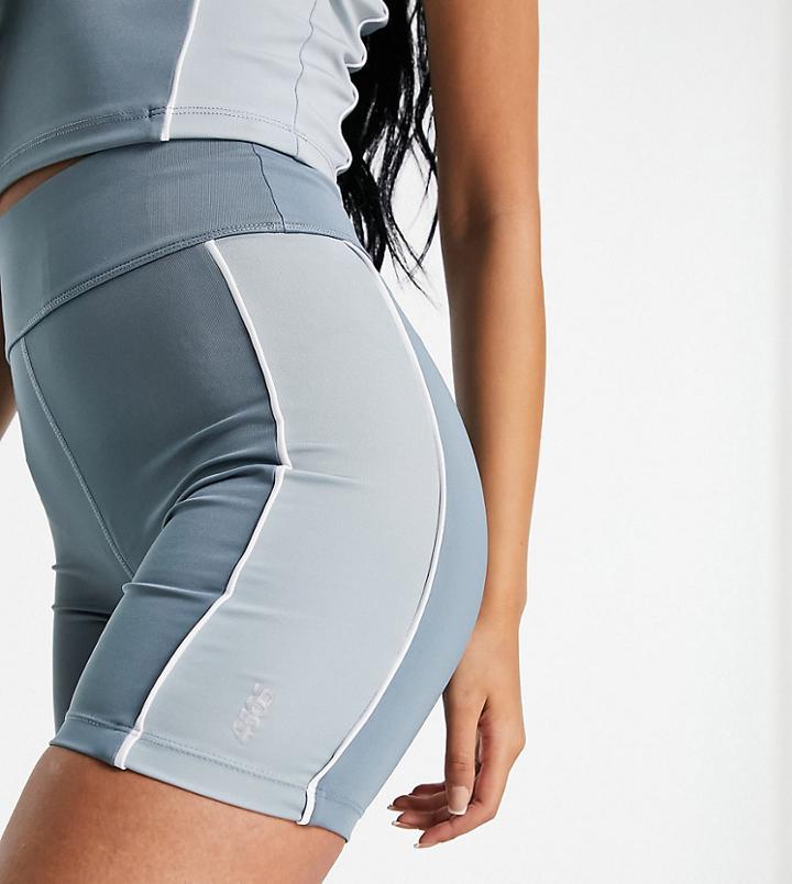 Asos 4505 Tall Booty Legging Short With Side Stripe-grey
