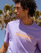 Adidas Originals 'summer Club' Linear Logo Oversized T-shirt In Lilac-purple