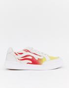 Vans Highland Flame Sneakers In White Vn0a38fduml1