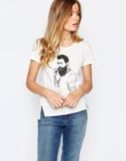 People Tree Organic Fairtrade Cotton T-shirt With Bearded Man Motif - White