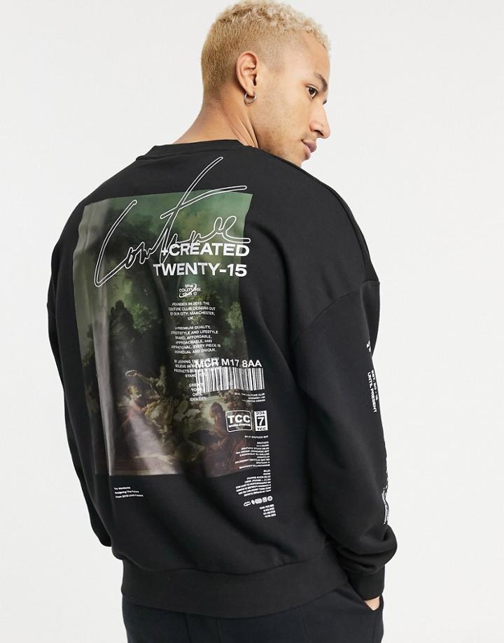 The Couture Club Oversized Oil Paint Sweatshirt In Black