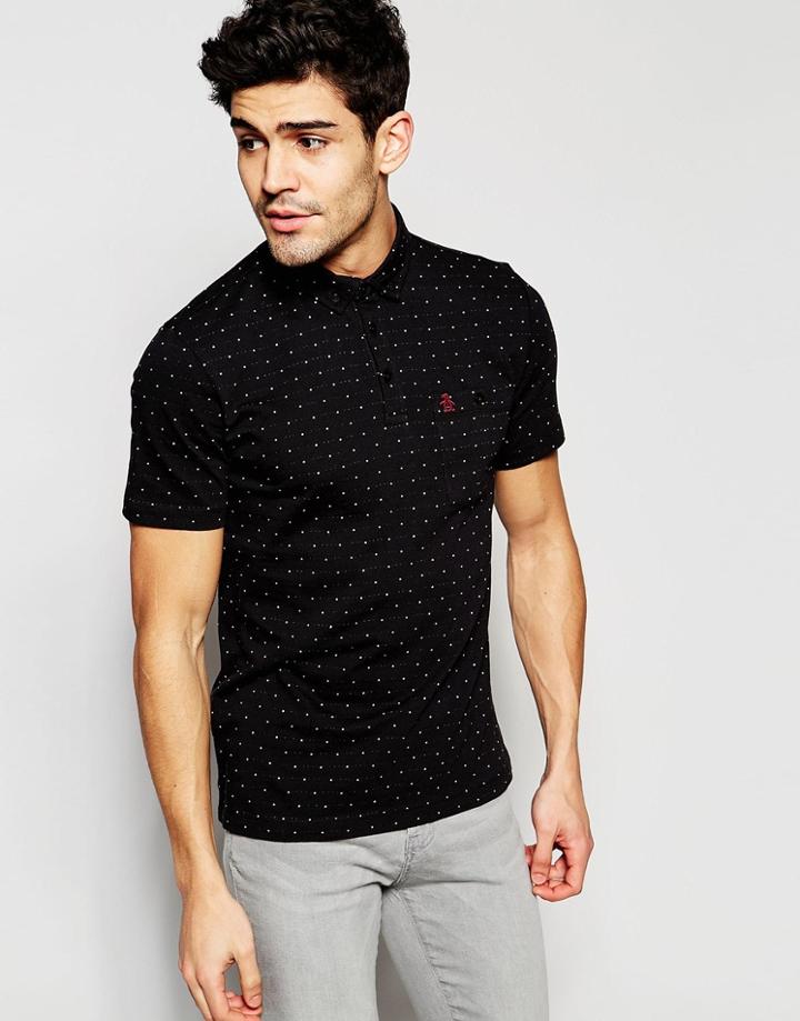 Original Penguin Short Sleeved Polo Shirt - Black