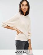 Asos Tall Sweater With Exaggerated Sleeve - Cream