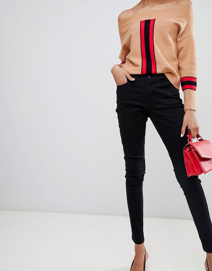 Vero Moda Skinny Jean In Black - Black