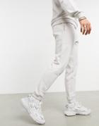 Asos Design Set Tapered Sweatpants With Roman Numerals Inside Taping In Dusty Gray-grey