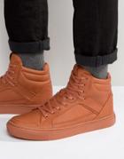 Asos High Top Sneakers In Orange - Orange