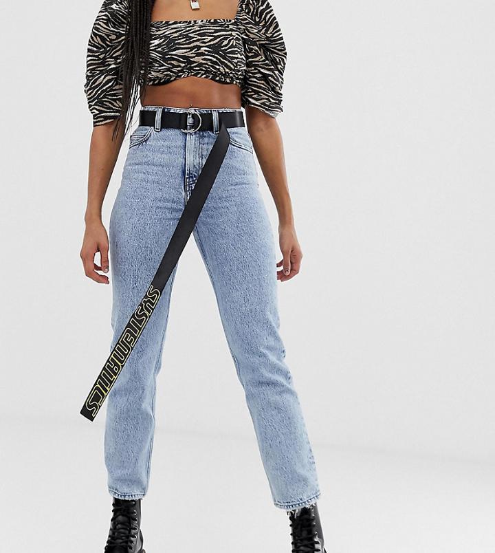 Collusion X005 Straight Leg Jeans In Vintage Wash - Blue