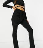 Asyou Draped Front Pants With Ruched Booty Detail In Black