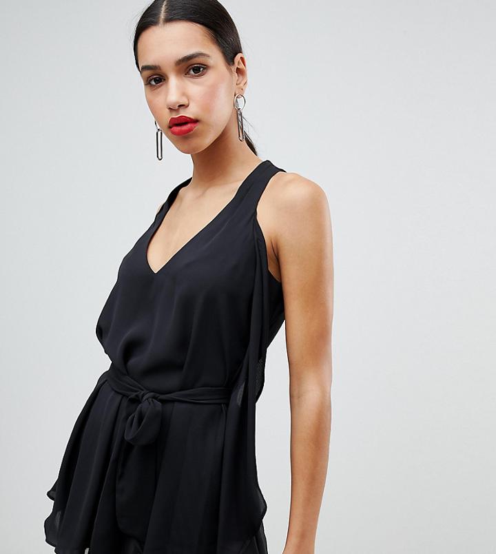 River Island Wrap Around Cami Top - Black