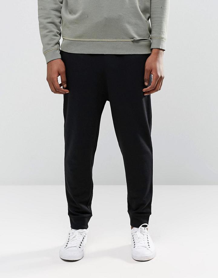 Asos Drop Crotch Joggers In Black - Black