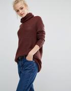 Vero Moda Oversized Rollneck Sweater - Brown