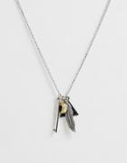 Bershka Multi Pendant Necklace With In Silver