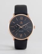 Asos Watch In Black And Rose Gold With Roman Numerals - Black
