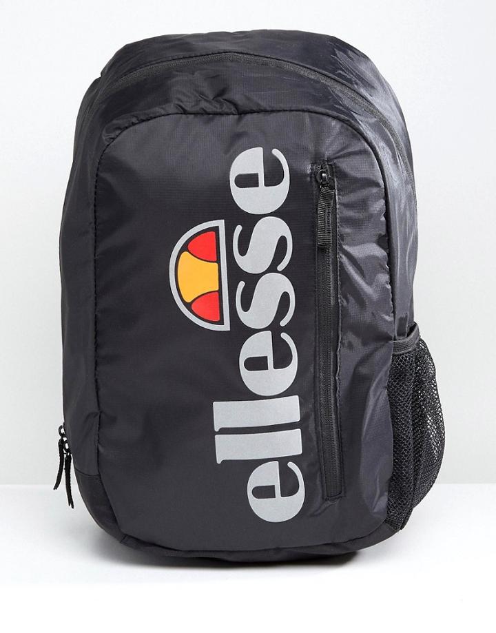 Ellesse Zolli Backpack With Reflective Logo In Black - Black