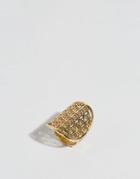 Asos Floral Filigree Oval Ring - Gold