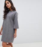 Asos Design Petite Super Soft Oversized T-shirt Dress - Gray