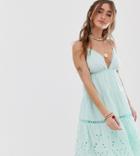 Sisters Of The Tribe Tiered Cami Midi Dress - Green