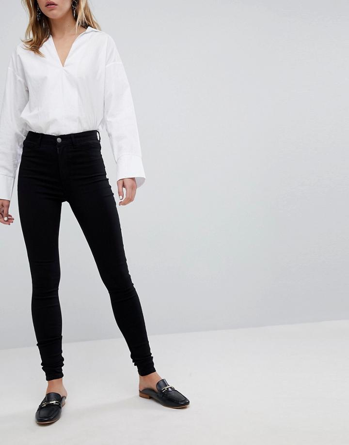 Pieces High Waisted Jeggings - Black