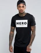 Heros Heroine T-shirt With Large Logo - Black