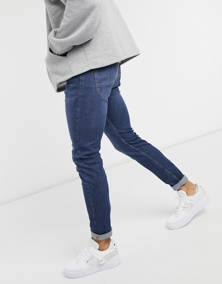 Lee Malone Skinny Jeans In Dark Ely-blue