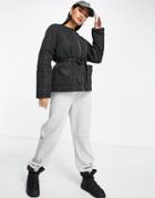 Selected Zip Up Quilted Liner Jacket In Black
