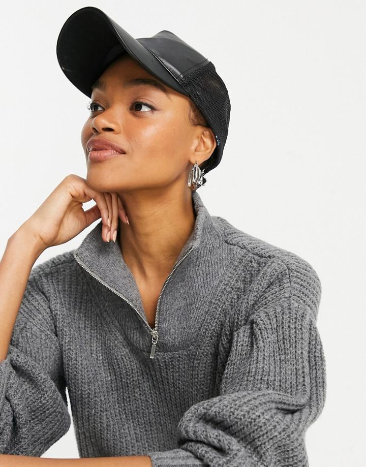 Native Youth Oversized Zip Through Sweater In Gray-grey