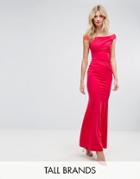 City Goddess Tall Bardot Fishtail Maxi Dress - Pink