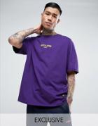 Sixth June Oversized T-shirt In Purple With Small Logo - Purple