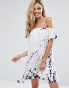 Surf Gypsy Tie Dye Off The Shoulder Beach Dress - Multi