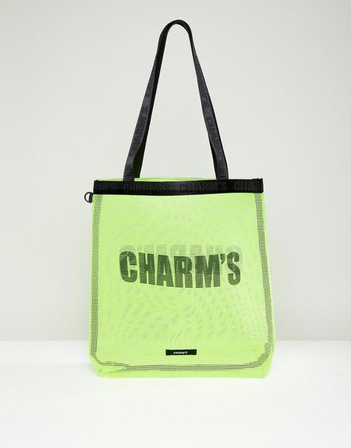 Charm's Tote Bag In Neon Yellow - Yellow