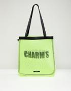 Charm's Tote Bag In Neon Yellow - Yellow