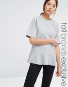 Adpt Tall Drop Waist Raglan Short Sleeve Sweat - Gray