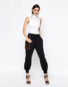 Ganni Santa Monica Jogger With Tie Waist - Black