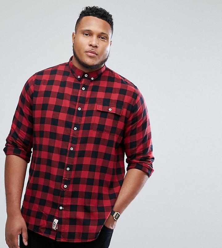 Duke Plus Buffalo Plaid Shirt In Black And Red - Black
