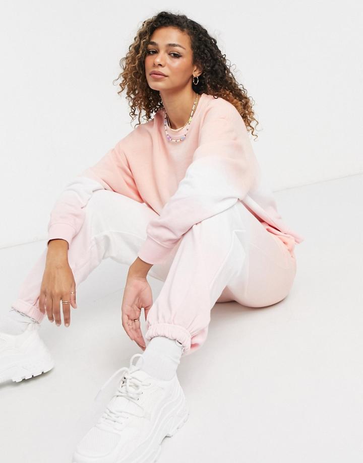 New Look Coordinating Ombre Bungee Sweatshirt In Pink