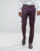 Asos Skinny Suit Pants In 100% Wool In Dusky Purple - Purple