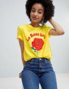 Only Rose Print T-shirt - Yellow