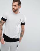 Aces Couture Muscle T-shirt In Gray With Black Panels - Gray
